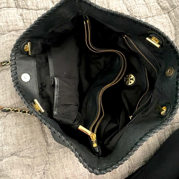 Tory Burch Black Bag with Gold Straps - Picture 3 of 4